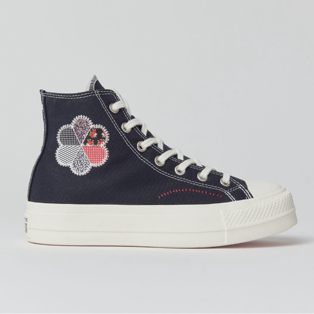 Converse Chuck Taylor All Star Floral Patchwork Platform High Top Sneakers